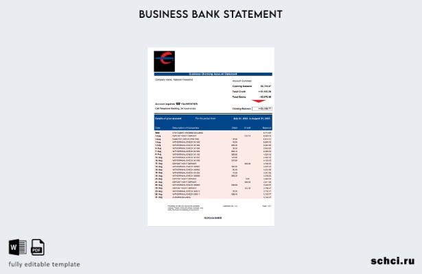 цифровая загрузка выписки по фирменному счету Ibercaja Bank Шаблон в формате Wor